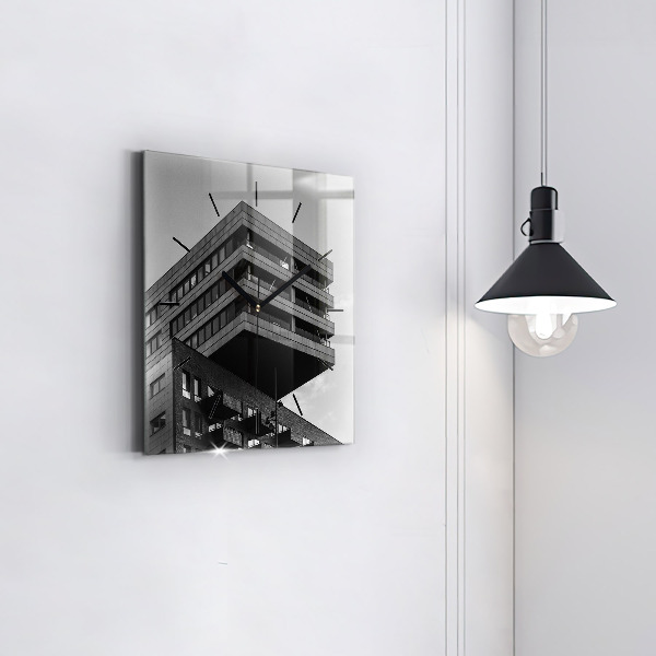 Ceas pătrat de perete din sticlă Arhitectura la Amsterdam