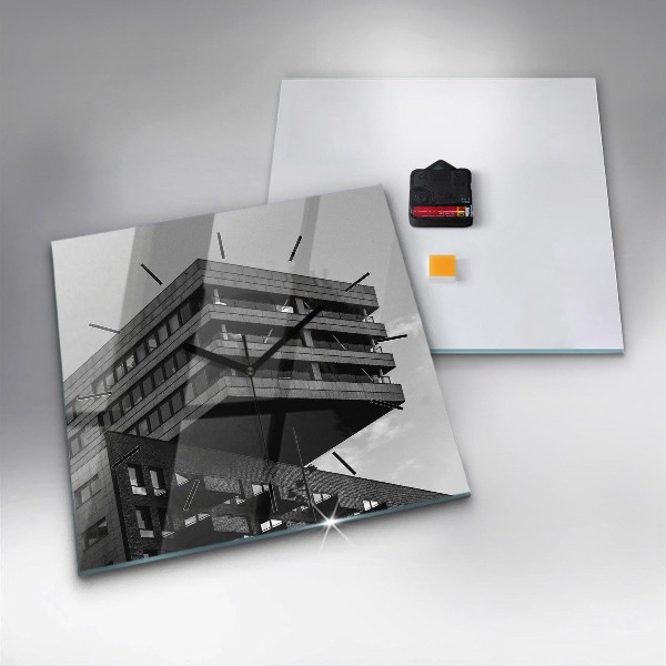 Ceas pătrat de perete din sticlă Arhitectura la Amsterdam