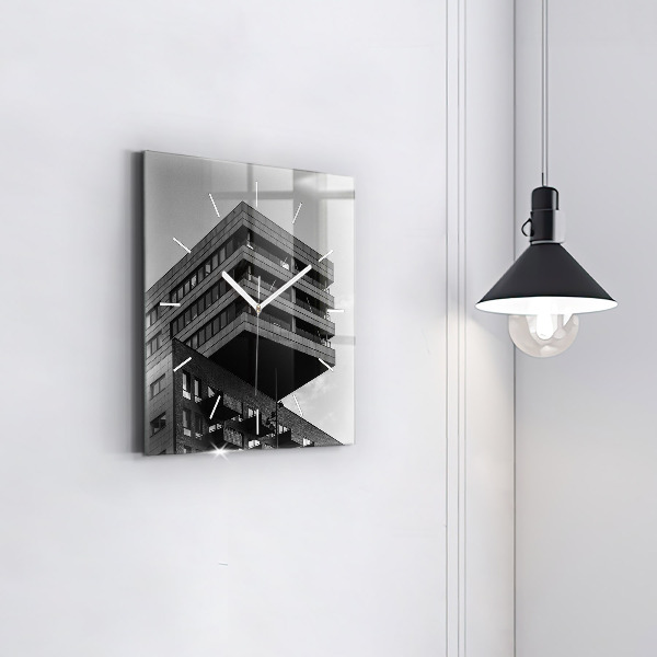 Ceas pătrat de perete din sticlă Arhitectura la Amsterdam