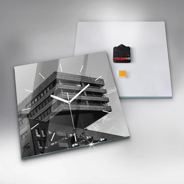 Ceas pătrat de perete din sticlă Arhitectura la Amsterdam