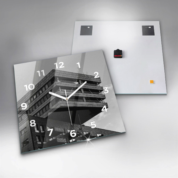 Ceas pătrat de perete din sticlă Arhitectura la Amsterdam