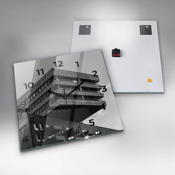 Ceas pătrat de perete din sticlă Arhitectura la Amsterdam