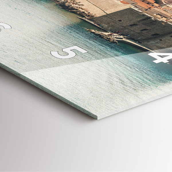 Ceas pătrat de perete din sticlă Nava cu pânze în Dubrovnik