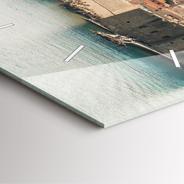 Ceas pătrat de perete din sticlă Nava cu pânze în Dubrovnik