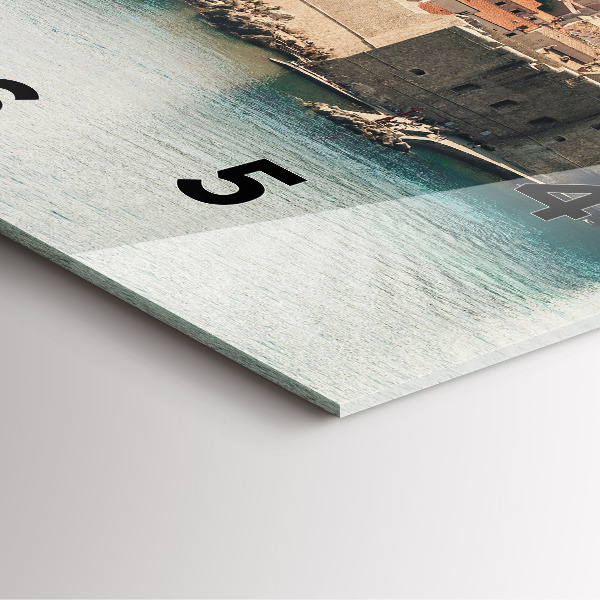 Ceas pătrat de perete din sticlă Nava cu pânze în Dubrovnik