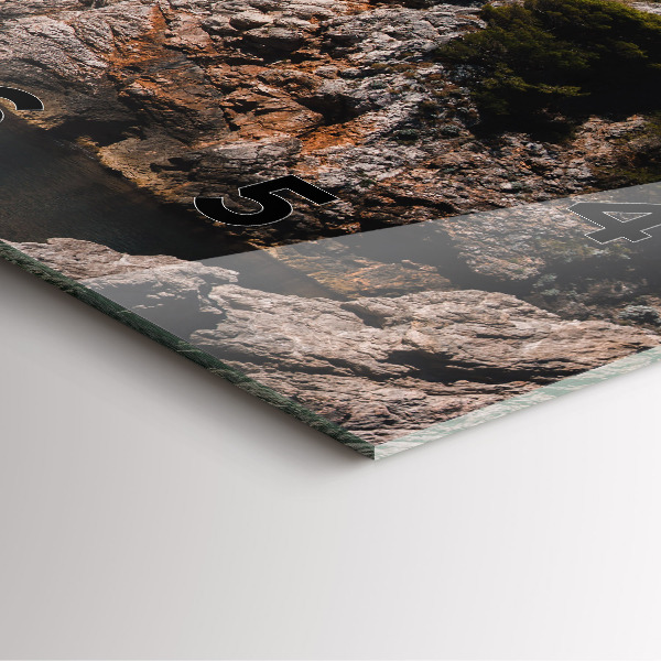 Ceas pătrat de perete din sticlă Stânci din Dubrovnik