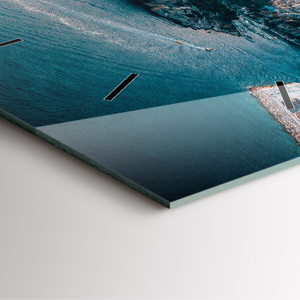 Ceas pătrat de perete din sticlă Insulă din Croația