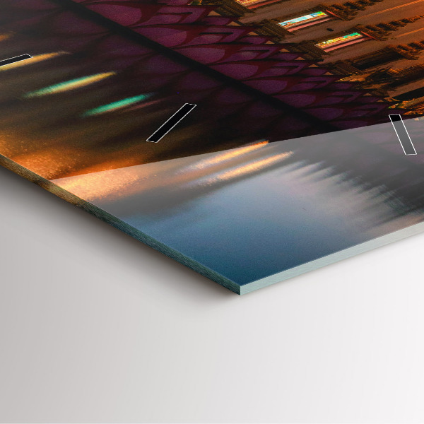 Ceas pătrat de perete din sticlă Templul din Bangkok