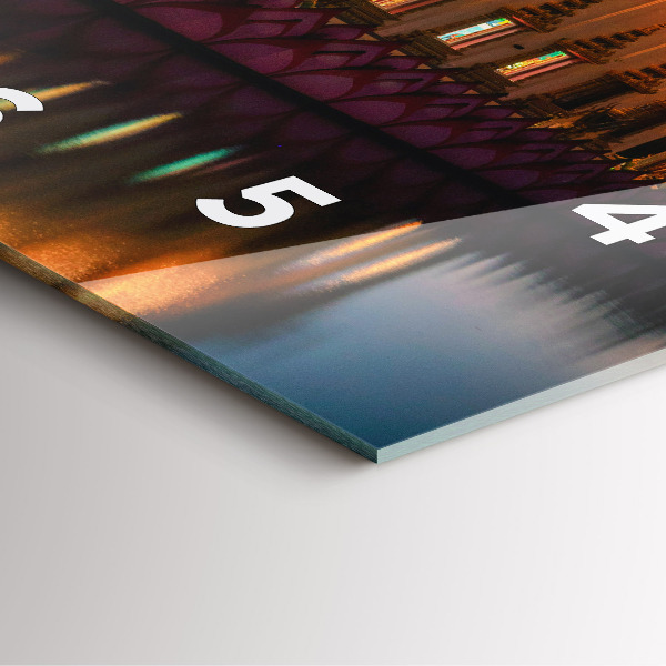 Ceas pătrat de perete din sticlă Templul din Bangkok