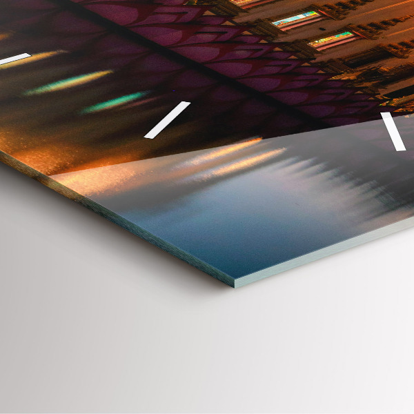 Ceas pătrat de perete din sticlă Templul din Bangkok