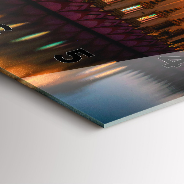 Ceas pătrat de perete din sticlă Templul din Bangkok