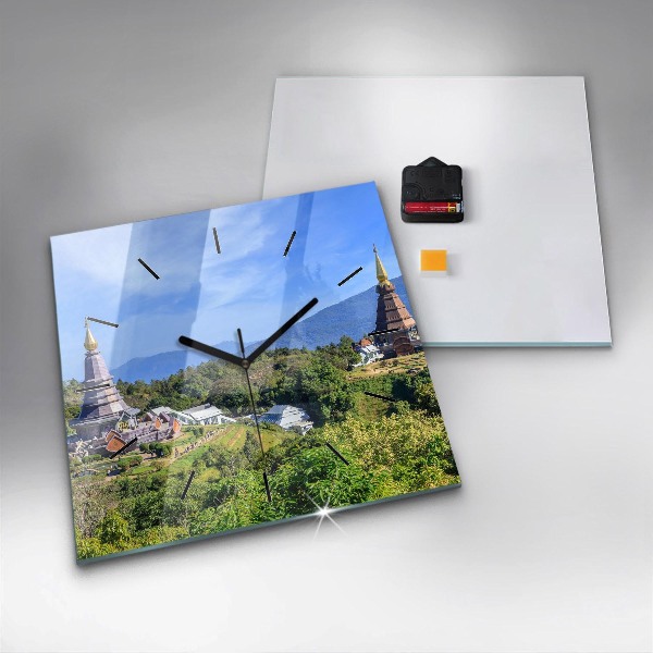 Ceas pătrat de perete din sticlă Parcul național Chiang Mai