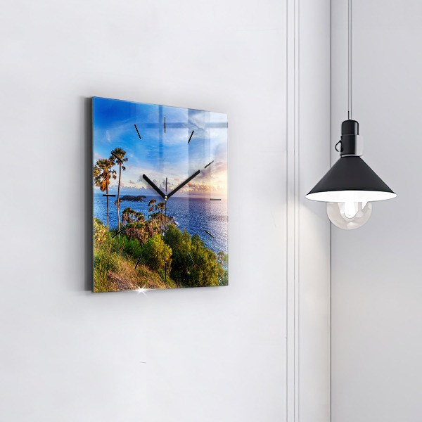 Ceas pătrat de perete din sticlă Phuket în Thailanda