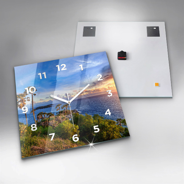 Ceas pătrat de perete din sticlă Phuket în Thailanda