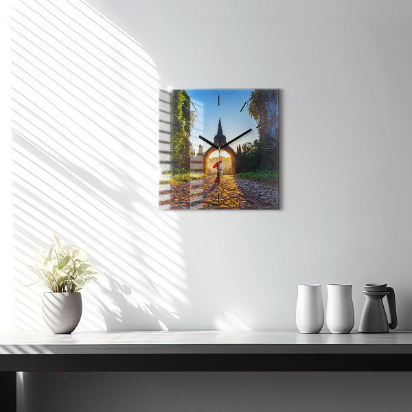 Ceas pătrat de perete din sticlă Parcul Surat Thani Thailanda