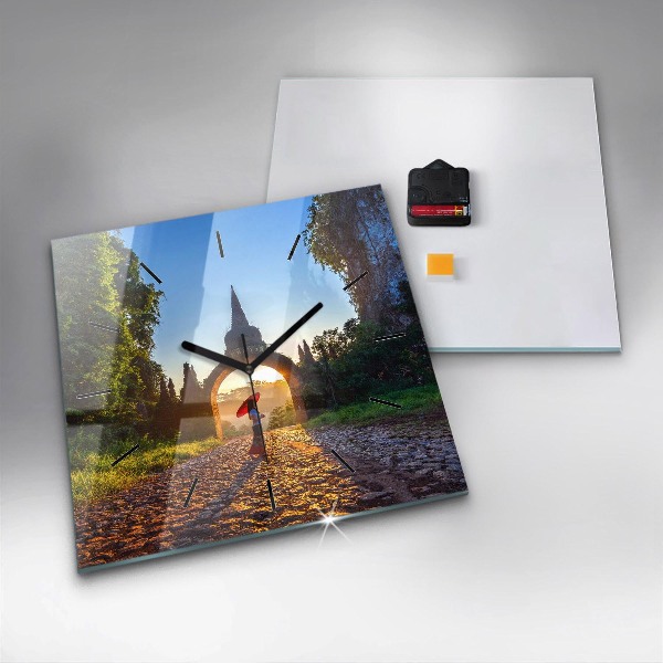 Ceas pătrat de perete din sticlă Parcul Surat Thani Thailanda