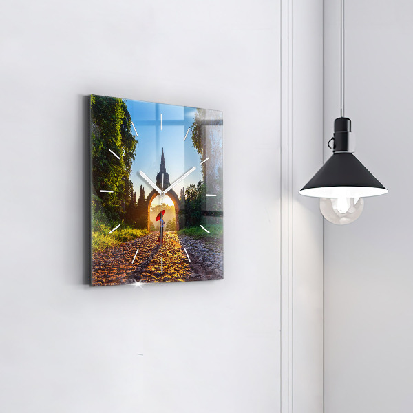 Ceas pătrat de perete din sticlă Parcul Surat Thani Thailanda