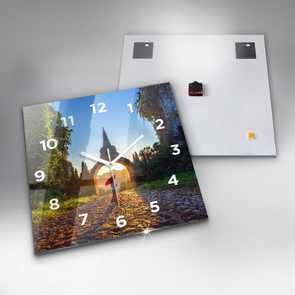 Ceas pătrat de perete din sticlă Parcul Surat Thani Thailanda