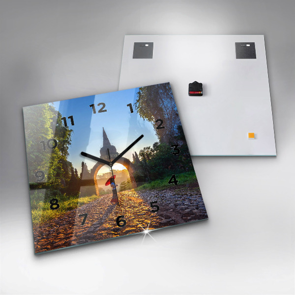 Ceas pătrat de perete din sticlă Parcul Surat Thani Thailanda