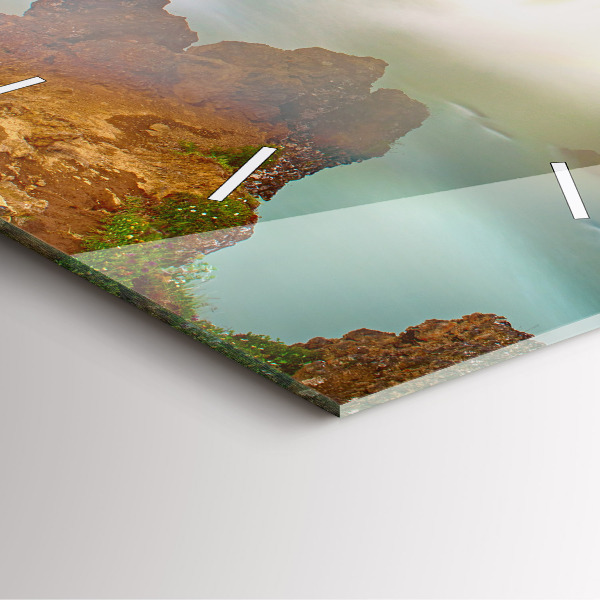 Ceas pătrat de perete din sticlă Godafoss în Islanda