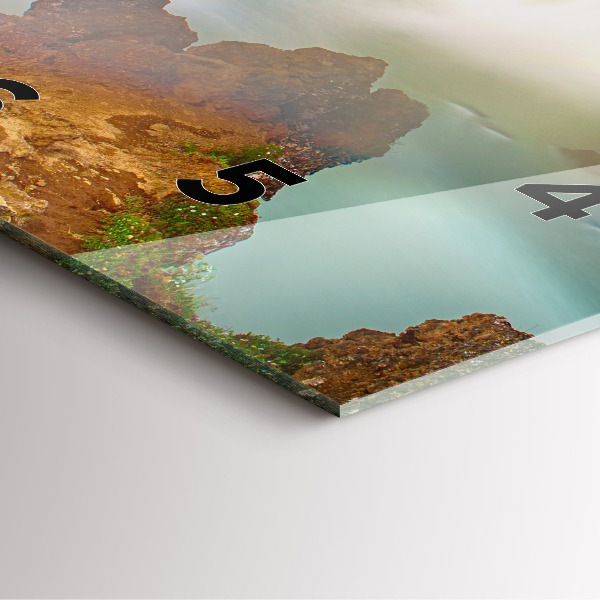 Ceas pătrat de perete din sticlă Godafoss în Islanda