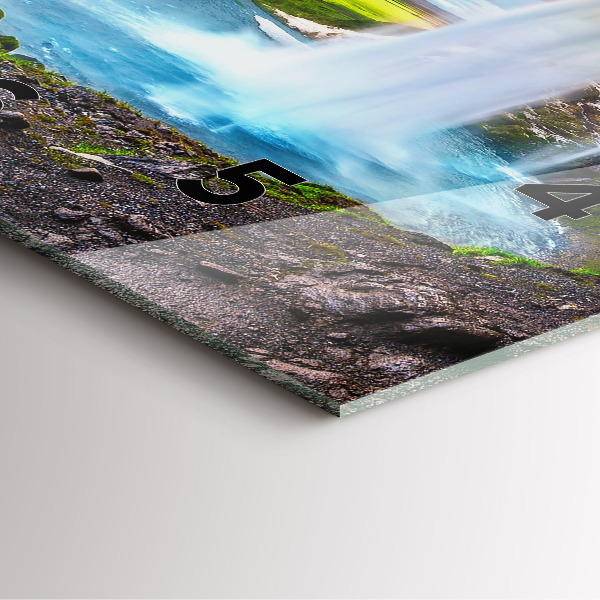 Ceas pătrat de perete din sticlă Cascada în Islanda