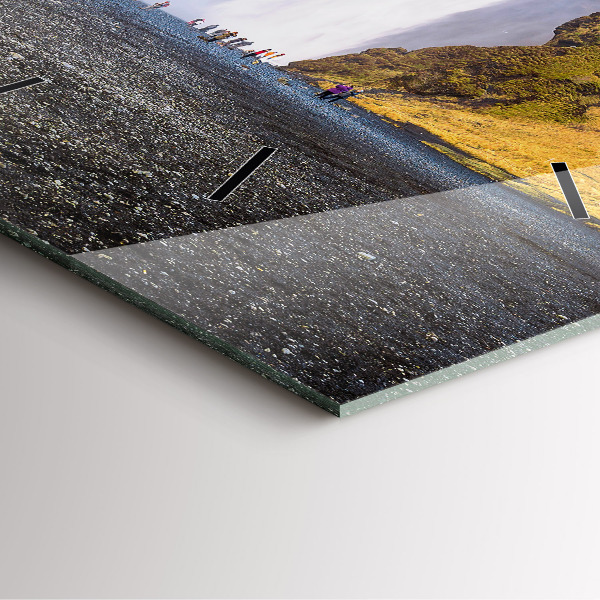 Ceas pătrat de perete din sticlă Cascada în Islanda