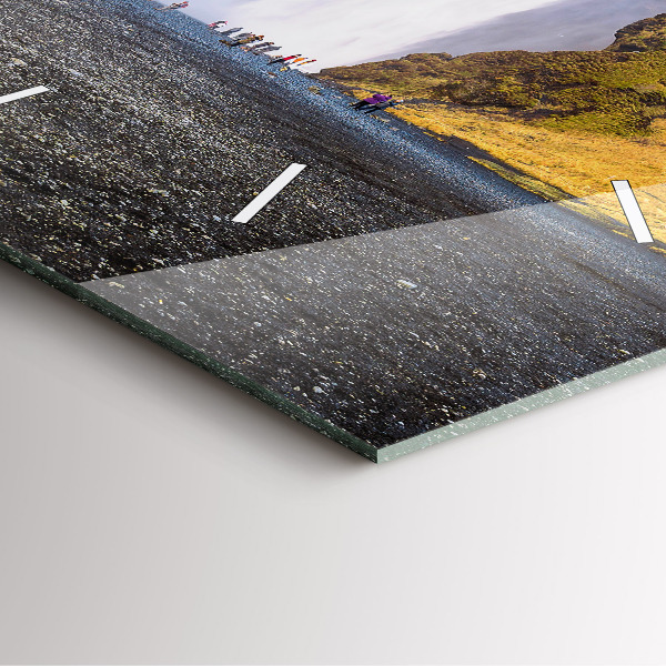 Ceas pătrat de perete din sticlă Cascada în Islanda