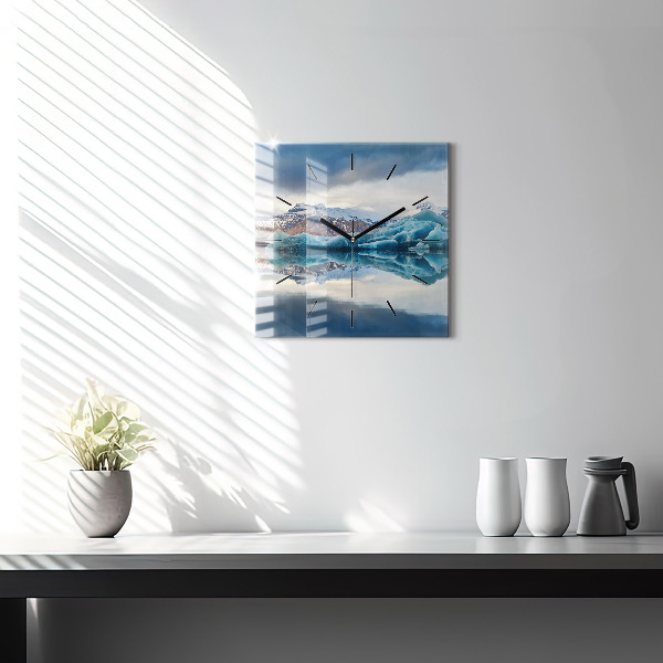 Ceas pătrat de perete din sticlă Lacul Jokulsarlon Islanda