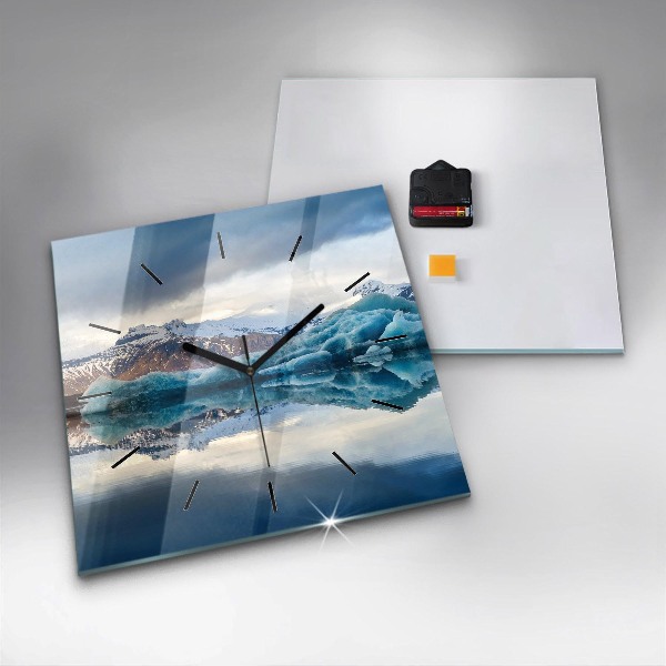 Ceas pătrat de perete din sticlă Lacul Jokulsarlon Islanda