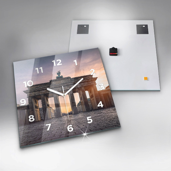 Ceas pătrat de perete din sticlă Poarta Brandenburg