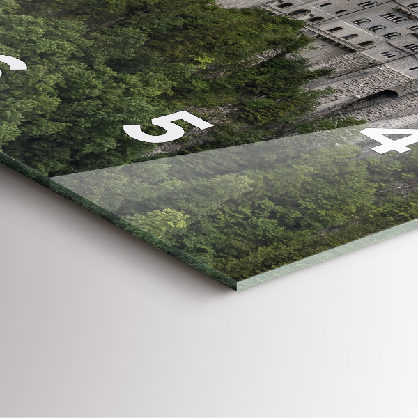 Ceas pătrat de perete din sticlă Castelul Neuschwanstein