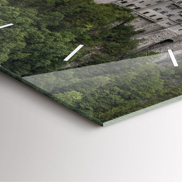 Ceas pătrat de perete din sticlă Castelul Neuschwanstein