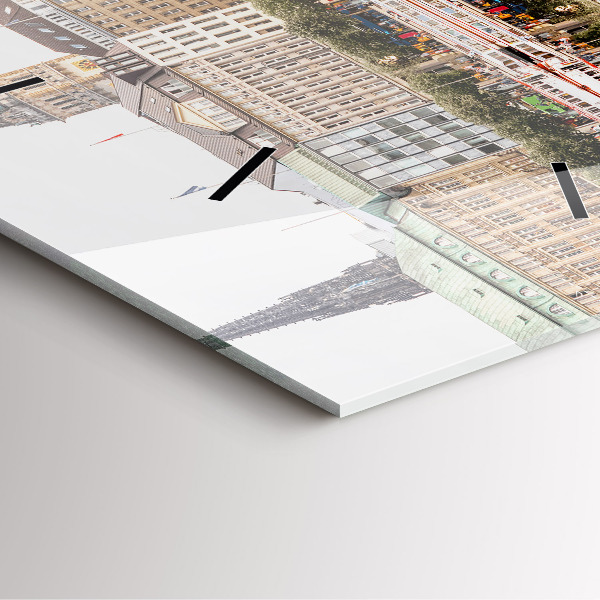 Ceas pătrat de perete din sticlă Râul Hamburg Germania