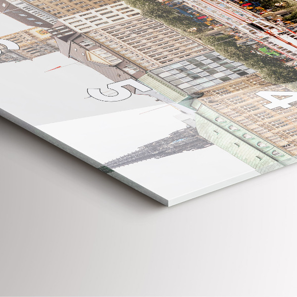 Ceas pătrat de perete din sticlă Râul Hamburg Germania