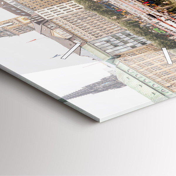 Ceas pătrat de perete din sticlă Râul Hamburg Germania