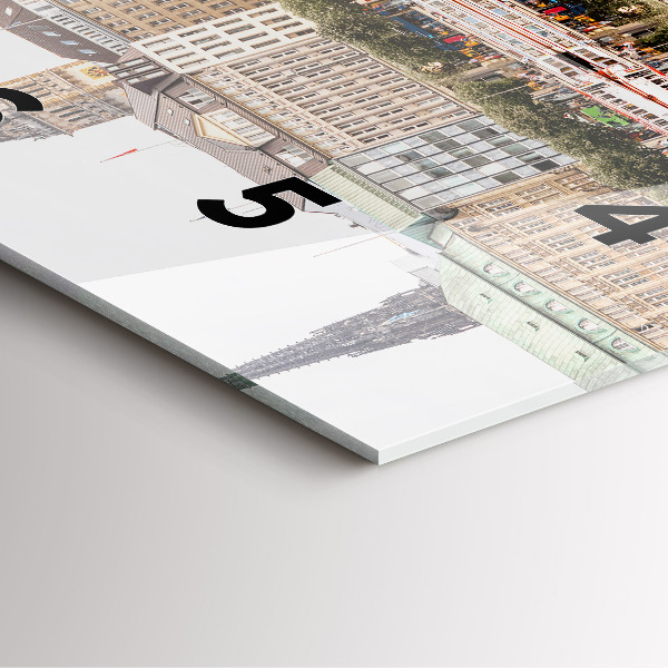 Ceas pătrat de perete din sticlă Râul Hamburg Germania