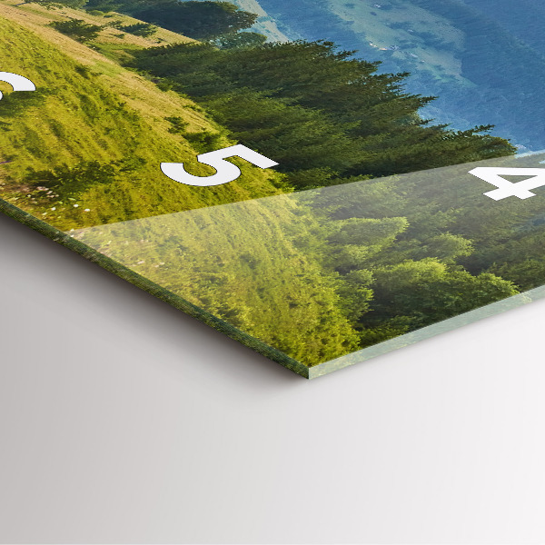 Ceas pătrat de perete din sticlă Peisaj cu păduri