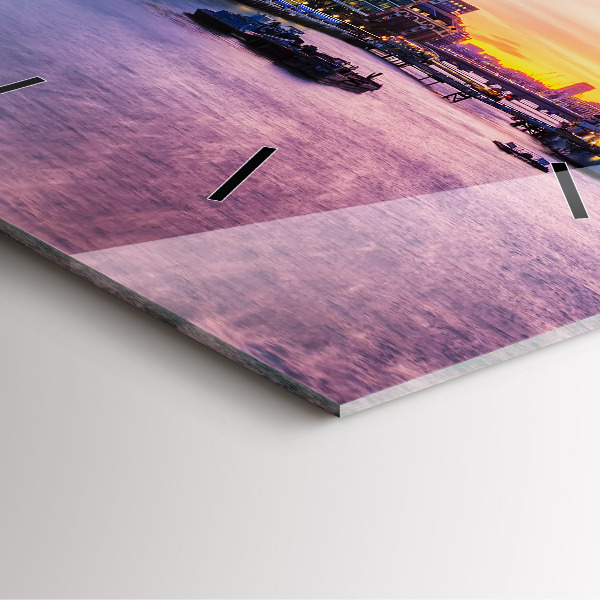 Ceas pătrat de perete din sticlă Vedere a Londrei