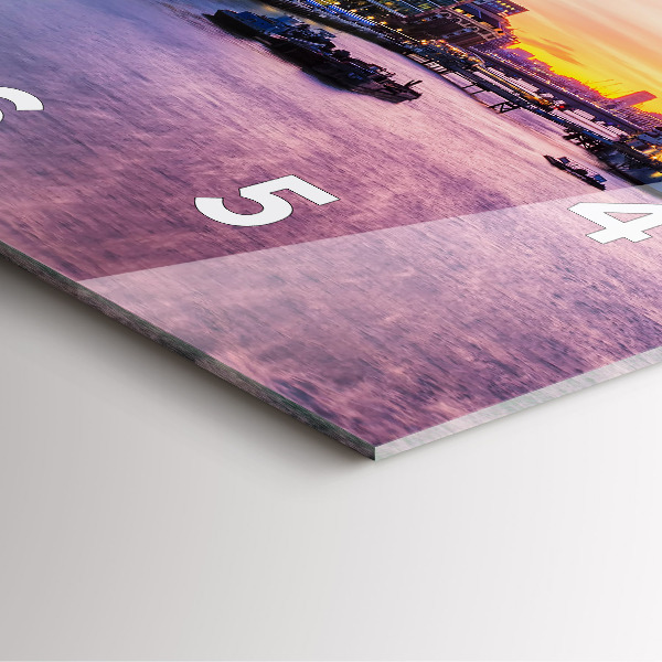 Ceas pătrat de perete din sticlă Vedere a Londrei