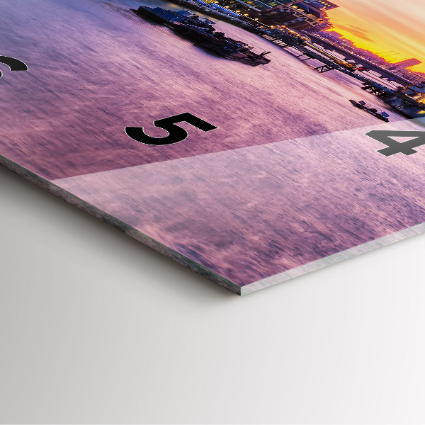 Ceas pătrat de perete din sticlă Vedere a Londrei