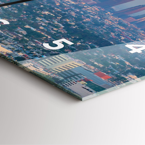 Ceas pătrat de perete din sticlă Apus de soare din Los Angeles