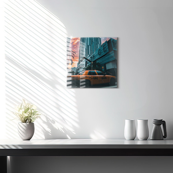 Ceas pătrat de perete din sticlă Miami, Florida