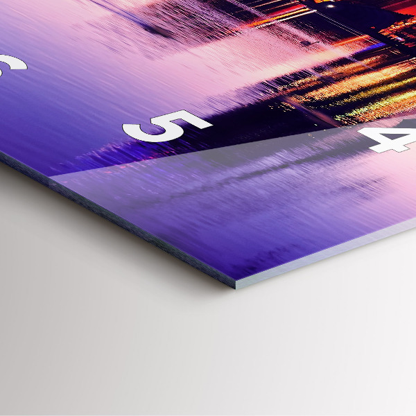 Ceas pătrat de perete din sticlă Orizontul orașului Orlando