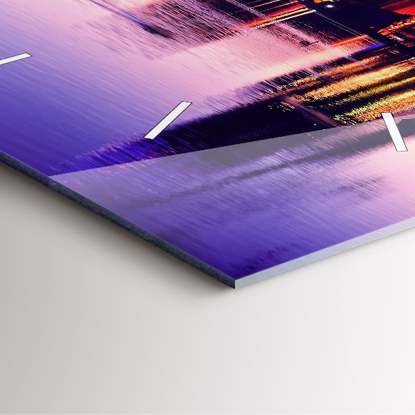 Ceas pătrat de perete din sticlă Orizontul orașului Orlando