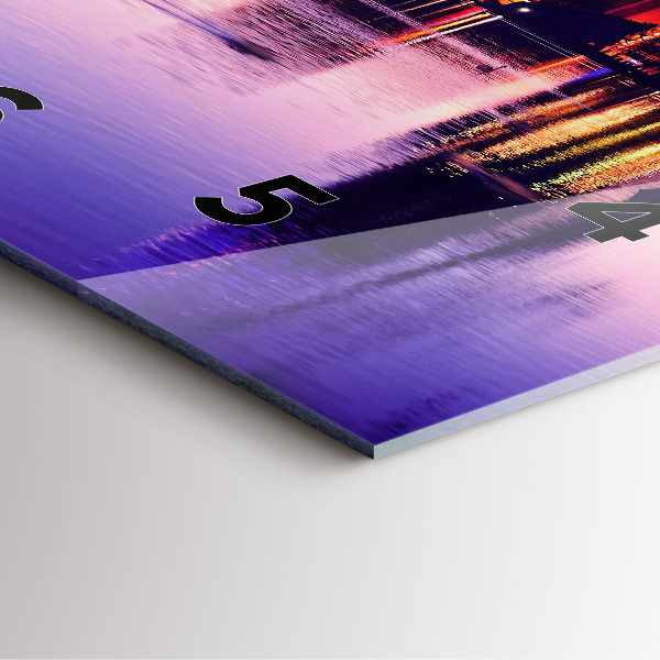 Ceas pătrat de perete din sticlă Orizontul orașului Orlando