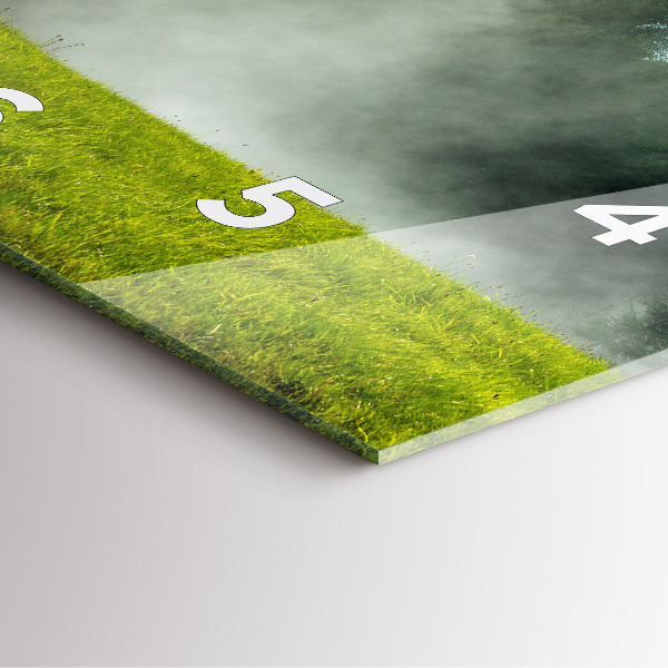 Ceas pătrat de perete din sticlă Peisaj montan