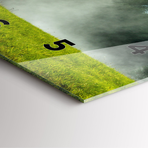 Ceas pătrat de perete din sticlă Peisaj montan