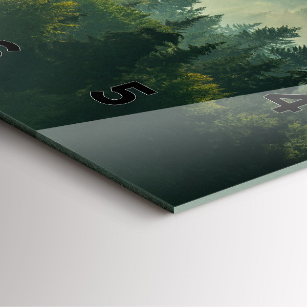 Ceas pătrat de perete din sticlă Beskids răsărit