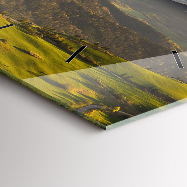 Ceas pătrat de perete din sticlă Pieniny – Wysoki Wierch